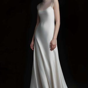 Ivory Silk Midi Dress Bridesmaid Slip Simple Wedding